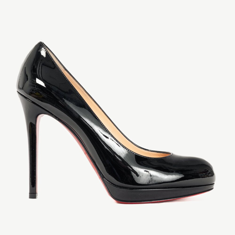 Christian Louboutin New Simple 120 Black Patent Calf Leather Pumps